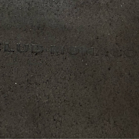 Vintage NWOT Sz S Club Monaco Black Leather Belt w Silver Buckle Handmade Italy - Picture 2 of 7